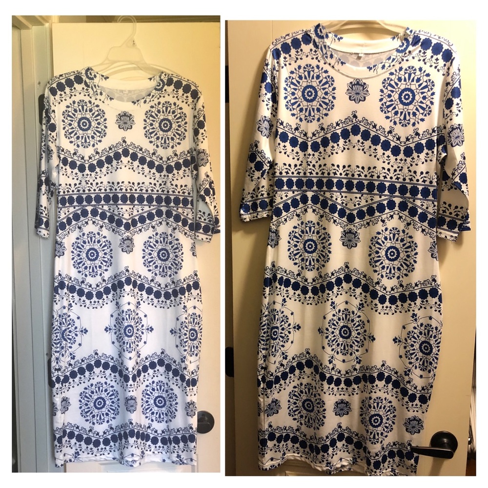 Blue and White Dress